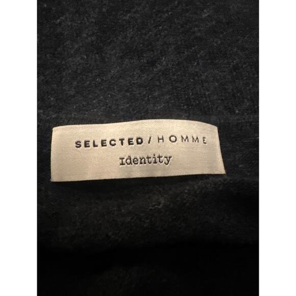 Men M Selected Homme Identity Denton Crew Neck Gray Pullover Sweater Top Cotton - Picture 7 of 8
